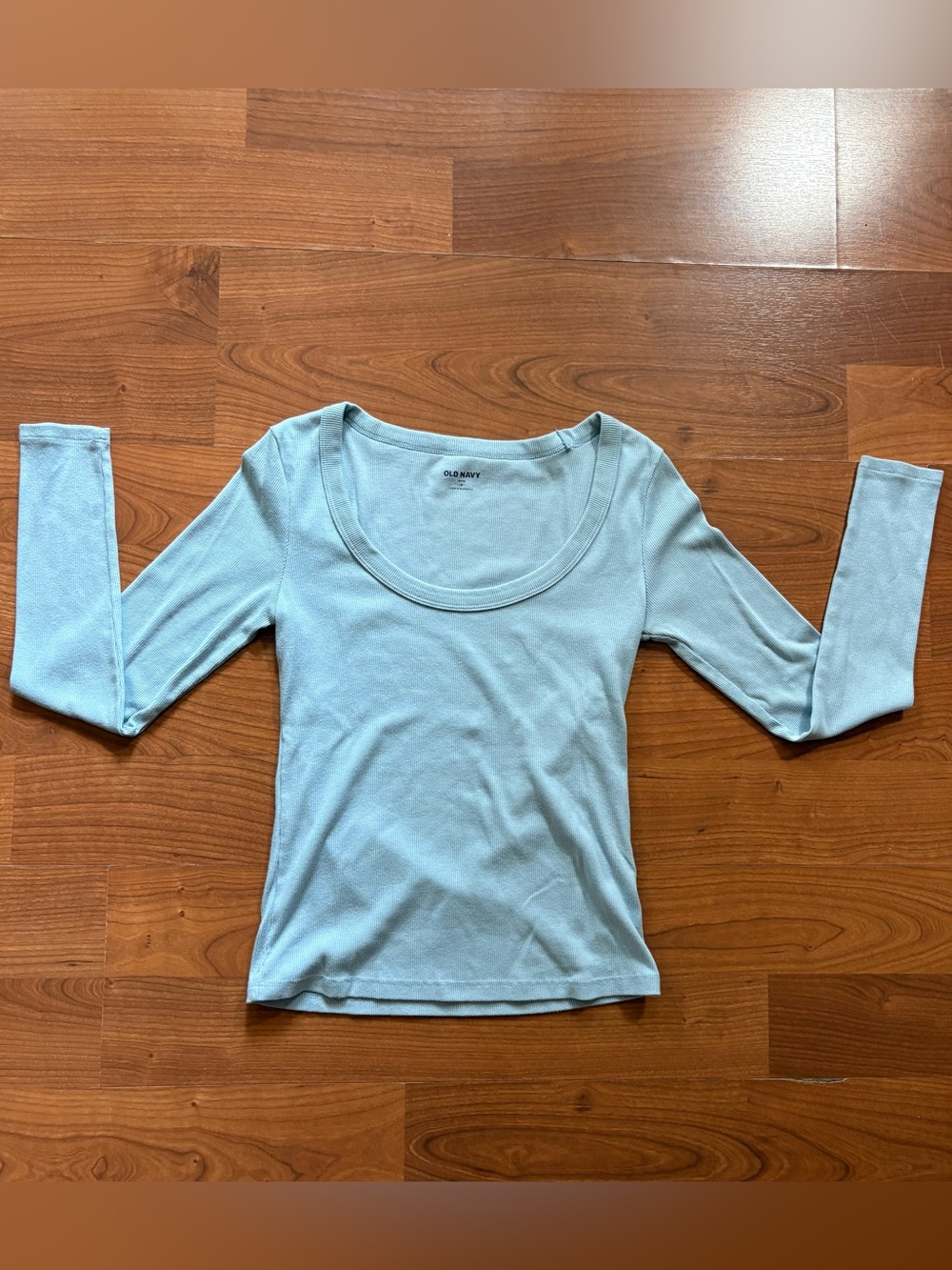 Old Navy Scoop Neck Long Sleeve Top - Pale Blue